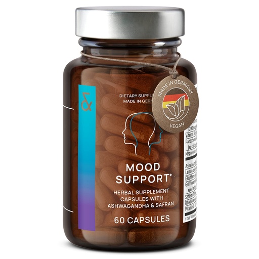 [BRSWYCDRBF4B43LD] Mood Support Supplement - with Ashwagandha + Saffron Extract + 5-HTP Griffonia + Siberian Ginseng + Rhodiola rosea - 60 Capsules