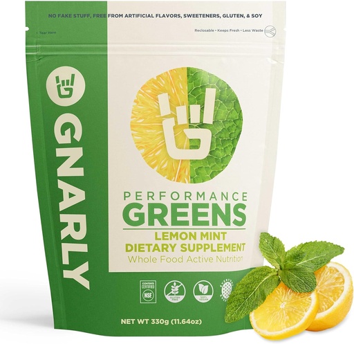 [BRSWGGQYB4FRQ23U] Gnarly Nutrition Greens Superfood Powder – Lemon Mint Performance Super Greens Powder – NSF Contents Certified – Organic, Probiotics & Essential Micronutrients - Lemon Mint, 11.64 oz