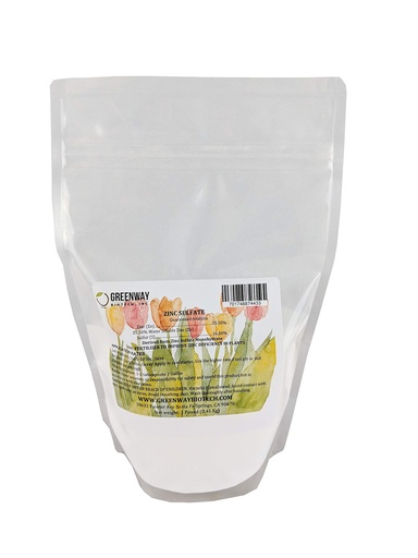 [BRSWIGQPAYGR23T4] Greenway Biotech, Inc. Zinc Sulfate Powder 35.5% Monohydrate Plus 16.5% Sulfur (1 Pound)