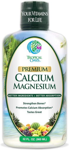 [BRSWIYQDDEIGMEL6] Premium Liquid Calcium Magnesium Citrate - Natural formula w/ support for strong bones - Liquid Vitamin Supplement w/ Calcium, Magnesium, Boron & Vitamin D3 – Up to 98% Absorption Rate- 32oz, 64 Serv