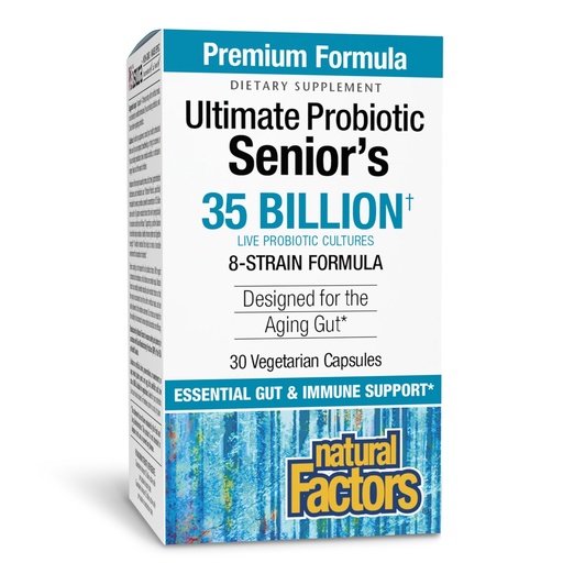 [BRSWIGYLOJ6QG2LI] Natural Factors Ultimate Probiotic Senior's - Senior Supplement for Digestive & Immune Health - 35 Billion CFUs - Non-GMO & Gluten-Free - 30 Capsules (30 Servings)