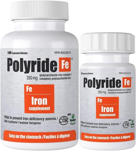 [BRSWKFAMAQAA2FL4] Polysaccharide Iron Complex, Deficiency Anemia, Easy on The Stomach with Energy Support and 150 mg Elemental Iron, | 350 mg - 100 Capsules