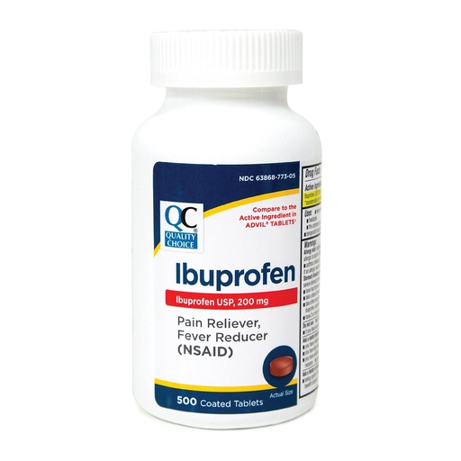 [BRSWIY32BF6R6CTG] Quality Choice Ibuprofen 200mg. Tablet 500-Count Plastic Bottle