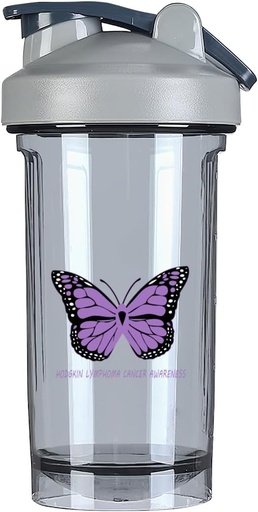 [BRSRAAYDCAHG22A4] Hodgkin Lymphoma Cancer Awareness 18 Ounce Shaker Bottle Drink Mixer Leak-proof Pre Workout Protein Shakes Meal Replacement Shakes Bottles 500ML/18 Oz Gray&-1&-1