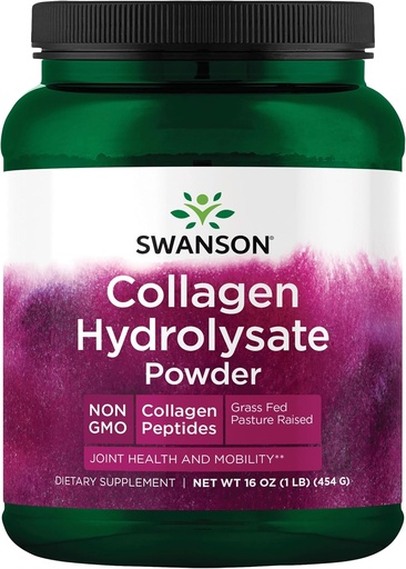 [BRSWGYL4PIGWGH3L] Swanson High Plains Collagen Hydrolysate Powder - Collagen Peptides Powder Supporting Hair, Skin, Nails, and Joint Health - Bioavailable Proteins Promoting Bone, Tissue, and Cartilage Support - (1 lb)