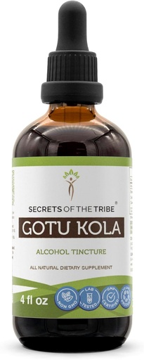 [BRSWGYYPCQARSEY3] Secrets of the Tribe Gotu Kola Tincture Alcohol Liquid Extract, Gotu Kola (Centella Asiatica) Dried Herb (4 FL OZ)