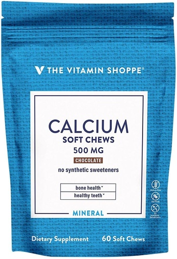 [BRSWIZQGDINGGALM] Calcium Chews 1,000mg, Chocolate Flavored Chews – Mineral Essential for Healthy Bones & Teeth, No Artificial Sweeteners – with Vitamin K1 & D3 (60 Chews) by The Vitamin Shoppe