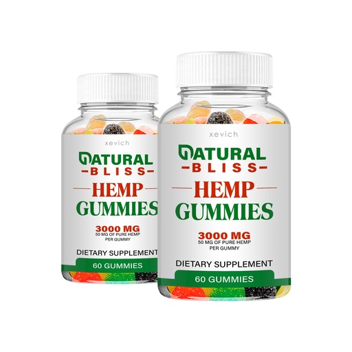[BRSROGQTAEIRY2QZ] Natural Bliss - Natural Bliss Hemp Gummies (2 Pack, 120 Gummies)