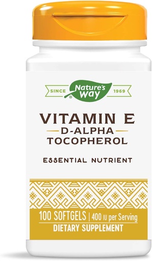 [BRSWIYQTBV4RUE3M] Nature's Way Vitamin E D-Alpha Tocopherol - 268 mövcuddur - Antioksid - Heart Muscle Cells üçün Essential Nutrient * - Gluten Free - 100 Softgels