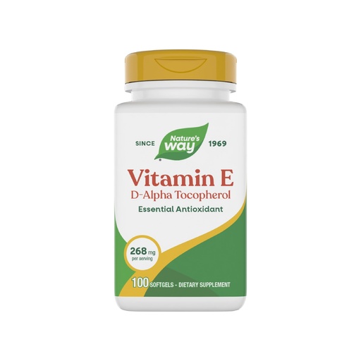 [BRSWIYQTBV4RUE3M] Nature's Way Vitamin E, D-Alpha Tocopherol, Essential Antioxidant, Helps Neutralize Free Radicals*, 268 mg per Serving, 100 Softgels (Packaging May Vary)