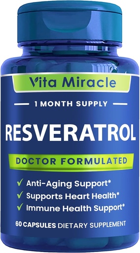 [BRSROGANAR5GYGQ3] Resveratrol Supplement 1200mg High Potency - Organic Trans Resveratrol with Enhanced Absorption for Cellular and Cognitive Health Supplements - Non GMO Compare This 1200 mg to Others 500mg Or 1000mg