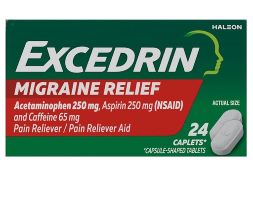 [BRSWIFL3BJ6RMGQ7] Excedrin Migraine Pain Reliever Caplets 24 ea