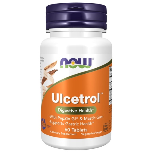[BRSWIY32BQIRS2LA] NOW Foods Supplements Ulcetrol™, Digestive Health*, With PepZin GI® & Mastic Gum, Supports Gastric Health*, 60 Tablets