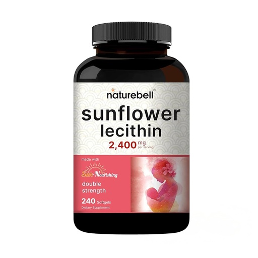 [BRSW2FD2DMPGKG3V] NatureBell Sunflower Lecithin - 240 Softgels - 2,400mg Cold Pressed Sunflower Lecithin - with Naturally Occurring Phosphatidyl Choline - for Lactation & Normal Milk Flow Support*