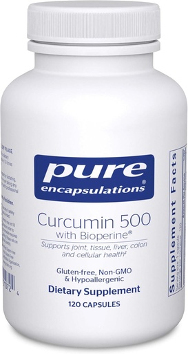 [BRSWIY37B4NGMYLI] Encapsulamentos puros Curcumina 500 com Bioperina - Suplemento antioxidante para Juntas de Apoio, Tecido, Fígado, Colón e Saúde Celular* - com Curcumina Turmérica e Bioperina - 120 Cápsulas