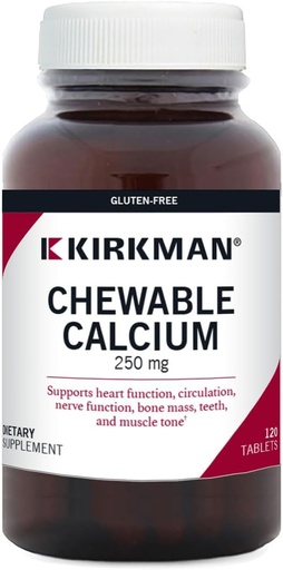 [BRSWIATRA4IQKYLA] Kirkman - Calcium 250mg with Vitamin D3-120 Tablets - Essential Minerals - Helps Maintain Strong Bones - Hypoallergenic