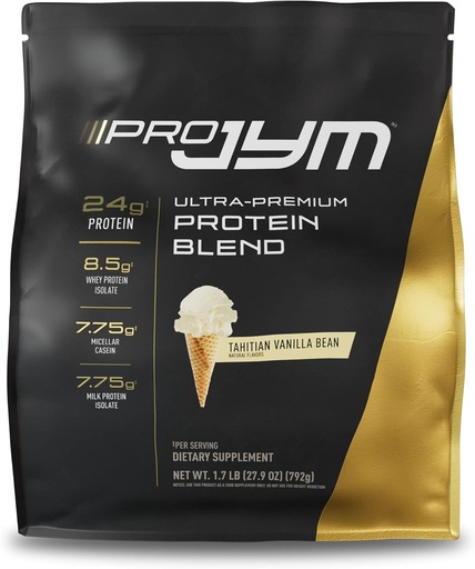 [BRSWKHQQDIPRK23B] JYM Supplement Science Pro JYM Tahitian Vanilla Protein Powder - Whey Protein Isolates, Caseína, & Proteína do Leite, Lean Muscle Building for Men & Women, 22 Servings