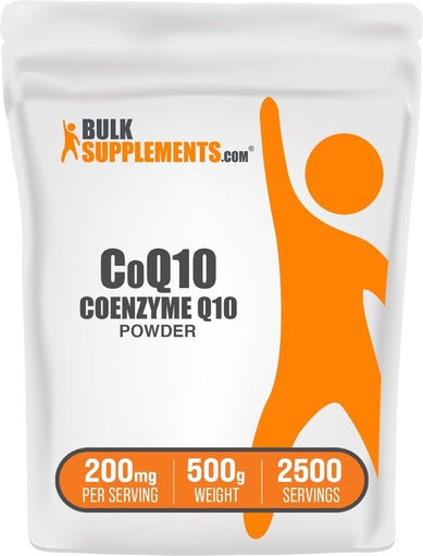 [BRSWIFI6BB4BYFA7] BulkSupplements.com Coenzyme Q10 Powder - Coenzyme Q10 200mg Suplemento, Suplemento Nutricional - Gluten Free, 200mg por Serving, 500g (1.1 lbs) (Pack of 1)