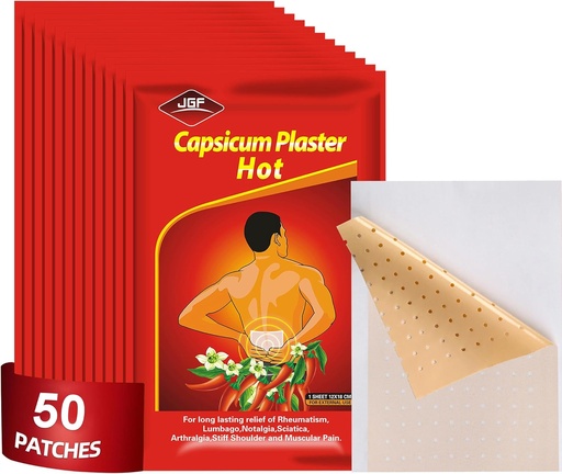 [BRSROYABBYDRYFL4] 50 Count Capsaicin Patches, 4.72 "x7.08" Hot Capsitum Patch