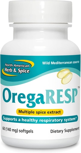 [BRSWIYT3PMMRKFTK] NORTH AMERICAN HERB & SPICE OregaResp P73-60 Softgels - Supports Immune & Respiratory Health - Multiple Spice Oil Complex with Oreganol P73 Oregano Oil - Non-GMO - 30 Servings