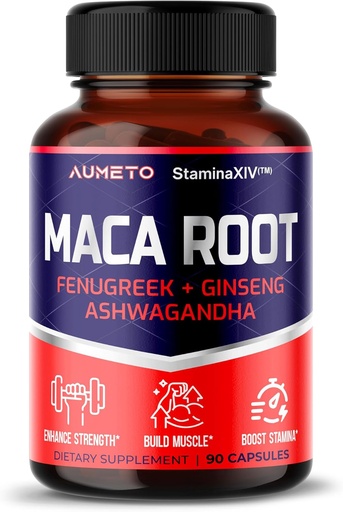 [BRSRMCYROUIWOD35] Maca Root Supplement - Advanced 12-in-1 Formula with Ashwagandha, Fenugreek, Panax Ginseng for Muscle Growth, Stamina and Performance - Made in The USA (90 Count (Pack of 1))