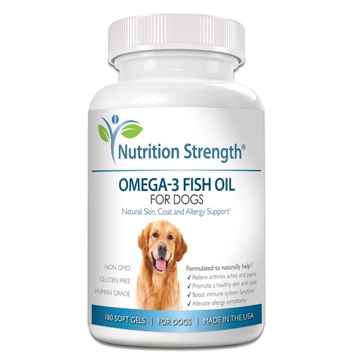 [BRSWKEAFDIGWEDLG] Omega 3 for Dogs - High EPA & DHA Fish Oil Soft Gels - Support for Itchy Skin, Seasonal Allergies, Shedding & Joint Health - Pure Wild Caught Source - 180 Count Value Size