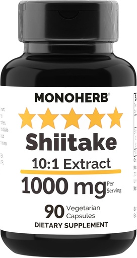 [BRSROFTQBUPBY3DF] MONOHERB Shiitake Mushroom Extract 1000 mg - 90 Vegetarian Capsules