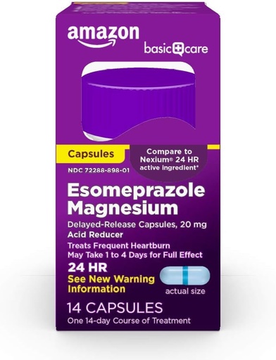 [BRSWGZLQAEIWOG3Z] Põhiline hooldus Esomeprasool Magneesium viivitusega vabastavad kapslid, 20 mg, happe reduktor, 14 loend
