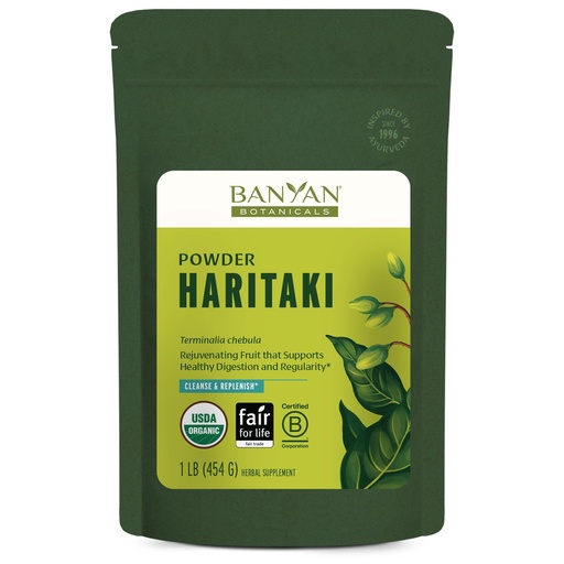 [BRSWI23QA54W2EDO] Banyan Botanicals Organic Haritaki Powder – 1lb Bulk – Natural Colon Cleanse & Digestive Support – Gentle Regularity & Internal Detox Supplement – Terminalia Chebula – USDA Organic, Fair Trade