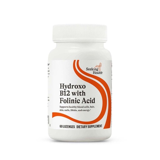 [BRSWKFL6CN6GIHY3] Seeking Health Hydroxo B12 with Folinic Acid - Supplement with Non-Methylated Form of Folate - Vitamin B12 Complex for Heart Health Support - 60 Lozenges