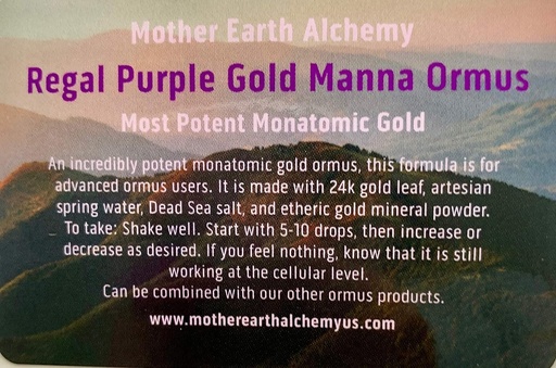 [BRSWIFTQOQCQOCD4] Regal Purple Gold Manna Ormus - 1oz - Ibu Bumi Alchemy