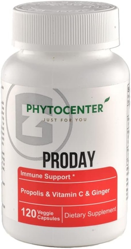 [BRSW2BD4AQHGOF3B] PRODAY Immune Support Supplement with Propolis, Vitamin C, Ginger, Nettle, Carob and Black Seed (Vcaps)