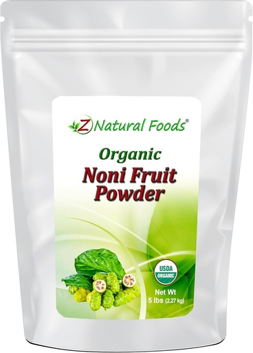 [BRSWIH3YDN6AOYLE] Z Natural Foods Noni Fruit Powder - Organic Raw Non-GMO Gluten-Free Superfood - Supports Healthy Digestion & Energy - Packed with Essential Nutrients & Antioxidants - Mix with Drinks & Recipes, 5 lb