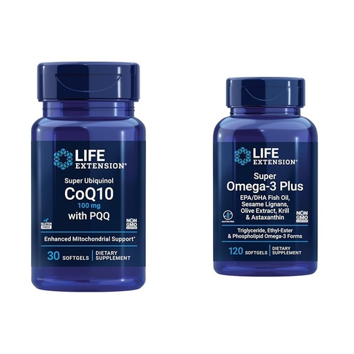 [BRSROAIKDF4BSFYY] Life Extension Super Ubiquinol CoQ10 with PQQ, CoQ10, PQQ & Super Omega-3 Plus EPA/DHA Fish Oil, Sesame Lignans