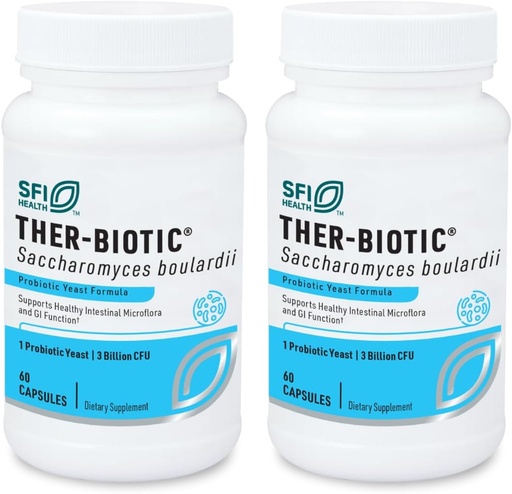 [BRSWGEIHCADWECA6] Klaire Labs SFI Health Saccharomyces Boulardii - Probiotic Supplement to Support Healthy Yeast Balance, Immune & Digestive Health - Acid Resistant, Shelf-Stable & Hypoallergenic (60 Capsules / 2 Pack)