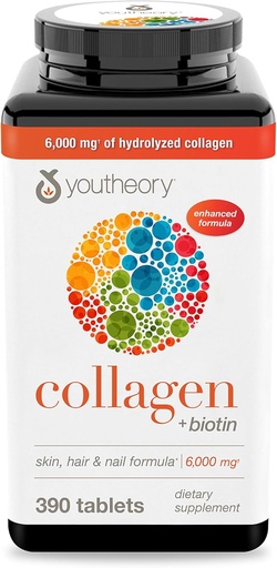 [BRSWGZY7BB4A4CQ7] Youtheory Collagen Advanced Formula with Biotin, 390 Count (Pack of 1)