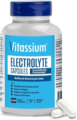 [BRSRABQCCQMAI23X] Vitrisi Electrolyte Capsules, Electrolytes per a la gestió d'TS PO i High Soudium Dietes (500mmg Sodi - 100mg Potassi), Unflavored, 200 Salt Pills (Mod 0)