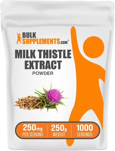 [BRSWIFD6CYAA2DTC] BulkSupplements.com Milk Thistle Extract Powder - Herbal Supplement, Milk Thistle Supplement - Gluten Free, 250mg per Serving, 250g (8.8 oz) (Pack of 1)