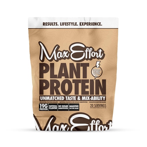 [BRSWYAIDAAPGKFLZ] MAX EFFORT Plant Protein Powder, 19 G Pea Protein, Plant Based, Gluten Free, Low Carb, Protein Shake or Smoothie Mix, Meal Replacement, No Whey, No Sugar Substitutes, Chocolate Peanut Butter, 20 Srvg