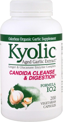 [BRSWI2T3OB4GKD3U] Kyolic #102 Garlic W/Enzyme Veg 200 Cap