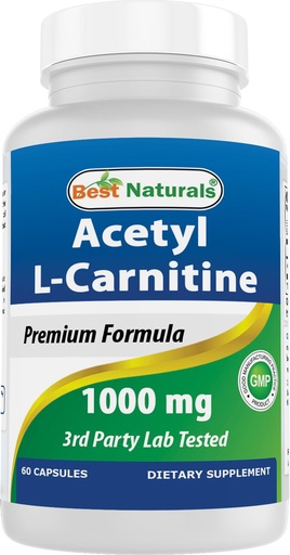 [BRSWKFICOUBWKALC] Best Naturals Acetyl L-Carnitine 1000mg Capsule, 60 Count