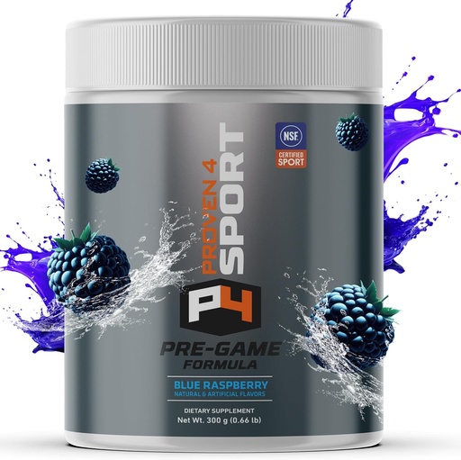 [BRSWKHQQOB4W2FI7] Proven4 Pre Workout Powder for Men and Women with Creatine - Beta Alanine - Caffeine NSF Certified preworkout Energy Supplement Blue Raspberry 30 Servings