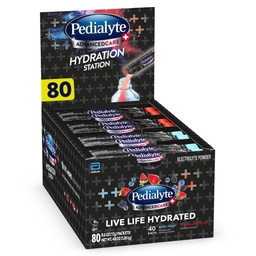 Pedialyte AdvancedCare Plus Electrolyte Powder Packets, Has 33% More Electrolytes and PreActiv Prebiotics, Variety Pack: Berry Frost and Strawberry Freeze, 24 Powder Packets