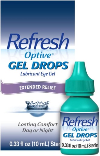 [BRSWK2QODMNGGDTG] Refresh Optive Gel Drops Lubricant Eye Gel For Dry Eyes, 0.33 Oz Sterile