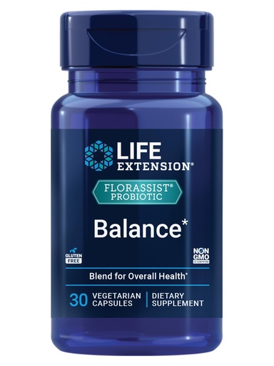 [BRSWIHY7C4FRGDTC] Life Extension FLORASSIST® Probiotic Balance, Gut Health, Immune Support, Whole-Body Health, 7 strains, 15 Billion CFUs, Non-GMO, Gluten-Free, Vegetarian, 30 Capsules