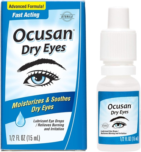 [BRSWIYD6A4IRWC3C] Ocusan Eye Drops for Dry Eyes - Lubricating Artificial Tears to Relieve Dry Eyes, with 2 Moisturizers 0.5 FL OZ