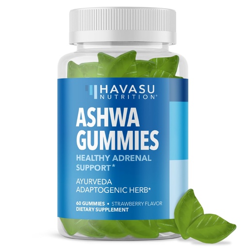 [BRSW2ZYPBYFBSHLA] Ashwagandha Gummies for Stress & Mood Support - Vegan, Non-GMO Supplement for Calm & Relaxation - Withania Somnifera for Enhanced Sleep Quality & Emotional Balance - 1-Month Supply, Strawberry Flavor