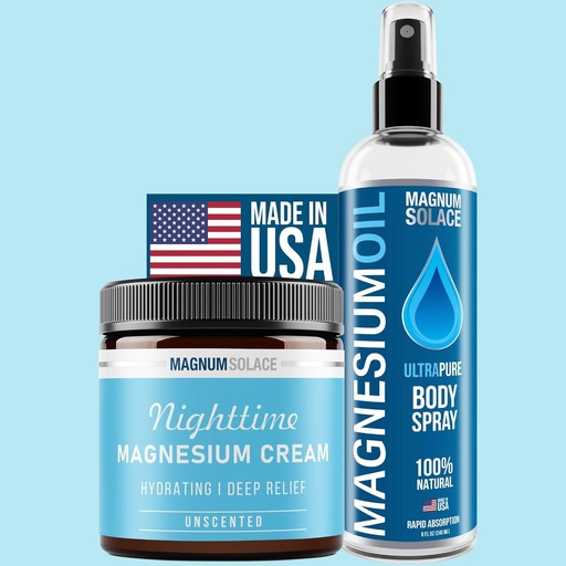 [BRSRMALQCUARY2TF] Pure Magnesium Spray og Magnesium Cream (2 Pack)