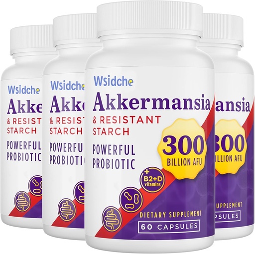 [BRSRAFQZC4DRQEY6] 300 Billion AFU Akkermansia Muciniphila, GLP1 Supplement for Women & Men, Akkermansia Probiotic for GLP-1, Digestive, Gut, Immune & Overall Health, Enhances Gut Digestive Lining function - 240Capsule