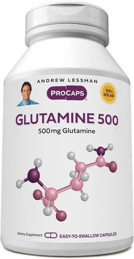 [BRSWY2QLDMGRE3I6] ANDREW LESSMAN Glutamine 500 mg - 60 Capsules - Free Form Amino Acid. Supports Skeletal Muscle, Gastrointestinal Health. Maintains Healthy Kidneys, Liver, Heart, Brain. Easy-to-Swallow Capsules.